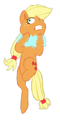 Size: 1280x2654 | Tagged: safe, artist:benpictures1, artist:chedx, applejack, earth pony, pony, comic:the storm kingdom, my little pony: the movie, bad end, crystal of light, female, gritted teeth, hatless, implied tempest shadow, inkscape, mare, missing accessory, simple background, solo, transparent background, vector