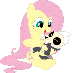 Size: 3497x3523 | Tagged: safe, artist:porygon2z, derpibooru import, fluttershy, pegasus, pony, duo, eyes closed, female, king (the owl house), male, open mouth, simple background, the owl house, tickling, transparent background, vector