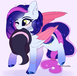 Size: 4470x4410 | Tagged: safe, artist:2pandita, derpibooru import, oc, oc:sweety, pegasus, absurd resolution, colored wings, female, hat, mare, mouth hold, solo, two toned wings, wings, witch hat