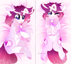 Size: 2824x2546 | Tagged: safe, artist:2pandita, derpibooru import, oc, oc:huffle puffle, earth pony, pony, body pillow, body pillow design, female, mare, neck bow, solo