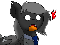 Size: 1024x768 | Tagged: safe, artist:tranzmuteproductions, derpibooru import, oc, oc only, bat pony, pony, :o, bat pony oc, bat wings, bust, clothes, necktie, open mouth, shocked, simple background, solo, suit, transparent background, white eyes, wings