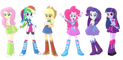 Size: 1024x499 | Tagged: safe, artist:cartoonmasterv3, artist:jucamovi1992, derpibooru import, applejack, fluttershy, pinkie pie, rainbow dash, rarity, twilight sparkle, twilight sparkle (alicorn), alicorn, equestria girls, humane five, humane six, simple background, transparent background, vector