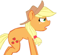 Size: 1280x931 | Tagged: safe, artist:benpictures1, artist:chedx, derpibooru import, edit, applejack, earth pony, pony, comic:the storm kingdom, my little pony: the movie, angry, applejack's hat, bad end, clothes, cowboy hat, cute, female, freckles, hat, implied tempest shadow, inkscape, jackabetes, mare, simple background, solo, stetson, teeth, transparent background, vector