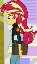 Size: 1920x3281 | Tagged: safe, derpibooru import, screencap, sunset shimmer, equestria girls, mirror magic, spoiler:eqg specials, bag, clothes, cropped, female, geode of empathy, jacket, jewelry, leather, leather jacket, magical geodes, necklace, solo