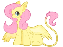 Size: 1024x768 | Tagged: safe, artist:diiscoo, derpibooru import, fluttershy, pegasus, pony, blushing, chest fluff, cute, female, leonine tail, looking at you, mare, outline, shyabetes, simple background, sitting, solo, spread wings, transparent background, wavy mouth, wings, wings down