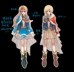 Size: 500x486 | Tagged: safe, artist:saruko648, derpibooru import, applejack, rainbow dash, human, appledash, applejack also dresses in style, fashion, female, humanized, lesbian, outfit, rainbow dash always dresses in style, shipping, shoujo kageki revue starlight