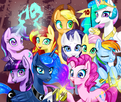 Size: 1400x1180 | Tagged: safe, artist:thecringelqrd, artist:timur328, derpibooru import, applejack, fluttershy, pinkie pie, princess celestia, princess luna, rainbow dash, rarity, starlight glimmer, sunset shimmer, twilight sparkle, mane six