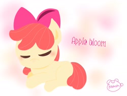 Size: 2048x1548 | Tagged: safe, artist:oekakikumao, derpibooru import, apple bloom, earth pony, adorabloom, cute, female, filly, sleeping, solo