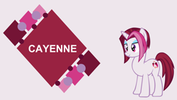 Size: 4400x2475 | Tagged: safe, artist:thebosscamacho, derpibooru import, edit, editor:quoterific, cayenne, pony, unicorn, board, female, high res, mare, simple background, solo, text, wallpaper