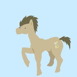 Size: 500x500 | Tagged: safe, artist:askpinkiepieandfriends, derpibooru import, doctor whooves, earth pony, pony, blue background, male, raised hoof, raised leg, simple background, solo, stallion