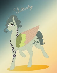 Size: 2158x2775 | Tagged: safe, artist:inisealga, derpibooru import, fluttershy, pegasus, pony, redesign, simple background, tattoo, text