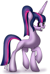 Size: 548x800 | Tagged: safe, artist:atalix, derpibooru import, sci-twi, twilight sparkle, pony, unicorn, equestria girls, alternate design, equestria girls ponified, glasses, ponified, simple background, solo, transparent background, unicorn sci-twi