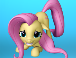 Size: 1300x1000 | Tagged: safe, artist:aleshi, derpibooru import, fluttershy, pegasus, pony, 3d, ears, female, floppy ears, gradient background, grin, looking at you, mare, meme, nervous, nervous grin, smiling, smiling at you, solo, source filmmaker