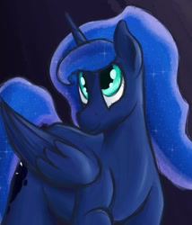 Size: 1286x1500 | Tagged: safe, artist:ahorseofcourse, derpibooru import, princess luna, alicorn, pony, female, looking up, mare, solo