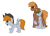 Size: 2900x2100 | Tagged: safe, artist:ponynamedmixtape, oc, oc only, oc:calamity, oc:littlepip, pegasus, pony, unicorn, fallout equestria, chest fluff, colt, family, female, hat, male, mare, offspring, open mouth, open smile, parent:oc:calamity, parent:oc:littlepip, parents and child, parents:oc x oc, parents:piplamity, piplamity, simple background, sitting, smiling, stallion, stetson, straight, transparent background, winghug