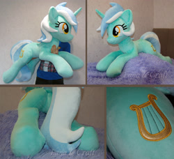 Size: 4000x3640 | Tagged: safe, artist:lanacraft, derpibooru import, lyra heartstrings, human, pony, unicorn, irl, irl human, life size, photo, plushie, solo