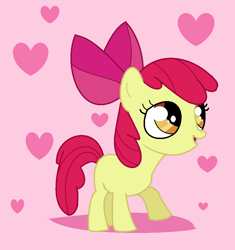 Size: 854x910 | Tagged: safe, artist:greenmarta, derpibooru import, apple bloom, earth pony, pony, female, filly, heart, solo