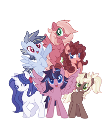 Size: 1920x2180 | Tagged: safe, artist:bishopony, artist:michi-bases, derpibooru import, oc, oc only, alicorn, earth pony, pegasus, pony, unicorn, base used, female, mare, offspring, parent:applejack, parent:big macintosh, parent:cheese sandwich, parent:fancypants, parent:flash sentry, parent:fluttershy, parent:pinkie pie, parent:rainbow dash, parent:rarity, parent:soarin', parent:trenderhoof, parent:twilight sparkle, parents:cheesepie, parents:flashlight, parents:fluttermac, parents:raripants, parents:soarindash, parents:trenderjack, pose, simple background, spread wings, transparent background, wings