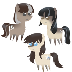 Size: 1024x1024 | Tagged: safe, artist:archooves, derpibooru import, oc, oc only, oc:cold shoulder, oc:frosty flakes, oc:winter wonder, pony, chest fluff, female, pointy ponies, simple background, snow mare, snowpony (species), taiga pony, transparent background, yakutian horse