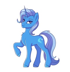 Size: 1922x2000 | Tagged: safe, artist:silverstbrony, derpibooru import, trixie, pony, unicorn, chest fluff, female, looking at you, mare, simple background, smiling, smiling at you, solo, white background