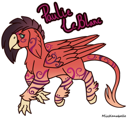 Size: 1950x1800 | Tagged: safe, artist:misskanabelle, derpibooru import, oc, oc only, hippogriff, hippogriff oc, male, simple background, smiling, solo, tattoo, transparent background