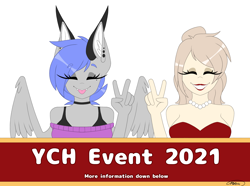 Size: 2500x1855 | Tagged: safe, artist:melodytheartpony, derpibooru import, oc, oc:melody silver, anthro, dracony, dragon, human, hybrid, 2021, commission, event, female, fundraiser, your character here