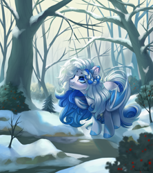 Size: 1950x2200 | Tagged: safe, artist:shady-bush, derpibooru import, oc, bat pony, pony, female, mare, solo, tree, winter