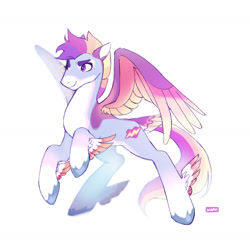 Size: 1280x1247 | Tagged: safe, artist:kino-ta, derpibooru import, oc, pegasus, pony, colored wings, feathered fetlocks, male, multicolored wings, simple background, solo, stallion, white background, wings