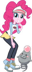 Size: 1320x2949 | Tagged: safe, artist:sapphire, derpibooru exclusive, derpibooru import, edit, pinkie pie, equestria girls, alternate clothes, converse, crossover, female, full body, looking at you, pokémon, rosa (pokémon), shoes, simple background, smiling, smiling at you, spoink