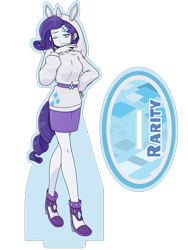 Size: 1668x2224 | Tagged: safe, alternate version, artist:batipin, derpibooru import, part of a set, rarity, equestria girls, clothes, female, hoodie, one eye closed, simple background, solo, transparent background, wink