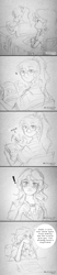 Size: 720x3455 | Tagged: safe, artist:lzjian79, derpibooru import, sci-twi, sunset shimmer, twilight sparkle, equestria girls, female, glasses, lesbian, pencil drawing, scitwishimmer, shipping, sketch, speech bubble, sunsetsparkle, traditional art