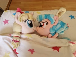 Size: 4032x3024 | Tagged: safe, artist:xeto_de, derpibooru import, cozy glow, oc, oc:lily allure, bed, irl, photo, plushie