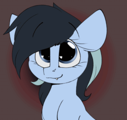 Size: 800x757 | Tagged: safe, artist:arume_lux, derpibooru import, oc, oc only, earth pony, pony, :p, abstract background, animated, blinking, ears, eyebrows, eyebrows visible through hair, eyes closed, fangs, floppy ears, frame by frame, gif, heart eyes, looking at you, loop, mlem, silly, silly pony, solo, squigglevision, tongue, tongue out, wingding eyes