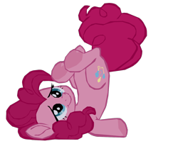 Size: 1280x1090 | Tagged: safe, artist:benpictures1, pinkie pie, earth pony, pony, my little pony: the movie, blue eyes, cute, diapinkes, female, frog (hoof), inkscape, legs in air, mare, pink mane, simple background, smiling, solo, solo female, transparent background, underhoof, upside down, vector