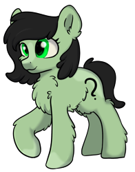 Size: 1576x2011 | Tagged: safe, artist:dumbwoofer, oc, oc only, oc:anon filly, pony, /mlp/, chest fluff, cute, ear fluff, ears, female, filly, fluffy, race swap, raised hoof, raised leg, simple background, snowpony (species), solo, taiga pony, transparent background