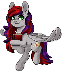 Size: 127x148 | Tagged: safe, artist:ak4neh, derpibooru import, oc, oc only, oc:evening prose, pegasus, pony, animated, book, female, flapping wings, freckles, gif, jewelry, mare, necklace, pearl necklace, pixel art, simple background, solo, transparent background, wings