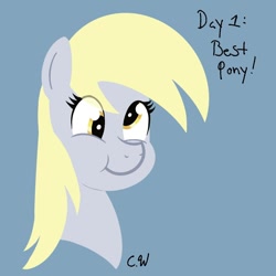 Size: 1000x1000 | Tagged: safe, artist:chelseawest, derpibooru import, derpy hooves, bust, cute, derpabetes, lineless, ponytober