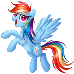 Size: 964x973 | Tagged: safe, artist:kimmyartmlp, derpibooru import, rainbow dash, pegasus, pony, female, open mouth, simple background, solo, spread wings, transparent background, wings