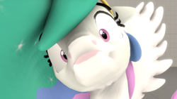 Size: 1280x720 | Tagged: safe, artist:beamybutt, derpibooru import, princess celestia, alicorn, pony, 3d, bust, eyelashes, faic, female, mare, source filmmaker, wings