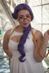 Size: 3162x4743 | Tagged: safe, artist:autumns-snow, derpibooru import, rarity, human, anime expo, anime expo 2012, clothes, cosplay, costume, irl, irl human, measuring tape, photo, rarity's glasses