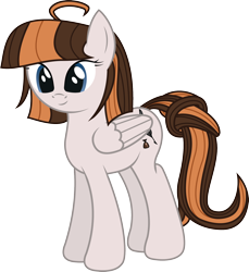 Size: 1744x1902 | Tagged: safe, artist:joey, derpibooru exclusive, derpibooru import, oc, oc:caramel feather, pegasus, 2022 community collab, derpibooru community collaboration, female, simple background, solo, tail knot, transparent background, vector