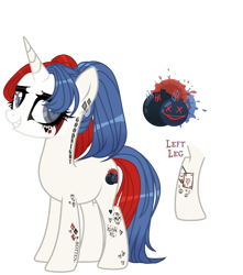 Size: 2299x2603 | Tagged: safe, artist:kellysweet1, derpibooru exclusive, derpibooru import, oc, oc only, oc:side-splitter, pony, unicorn, ear piercing, earring, eyeshadow, female, grin, jewelry, makeup, mare, piercing, pigtails, running makeup, simple background, smiling, solo, tattoo, transparent background, twintails