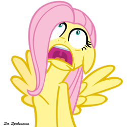 Size: 2449x2449 | Tagged: safe, artist:sirspikensons, derpibooru import, fluttershy, pegasus, pony, hurricane fluttershy, season 2, high res, open mouth, panic, simple background, transparent background, vector