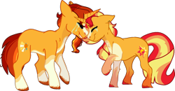 Size: 1408x734 | Tagged: safe, artist:rickysocks, derpibooru import, sunburst, sunset shimmer, pony, base used, brother and sister, female, male, siblings, simple background, sunny siblings, transparent background