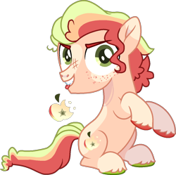 Size: 1122x1118 | Tagged: safe, artist:rickysocks, derpibooru import, oc, oc:macoun crunch, earth pony, base used, colt, foal, male, offspring, parent:apple bloom, parent:tender taps, parents:tenderbloom, simple background, solo, transparent background