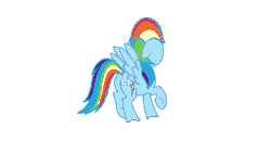 Size: 1052x592 | Tagged: safe, artist:pupster0071, derpibooru import, rainbow dash, pegasus, pony, 2020, animated, ears, floppy ears, gif, looking around, looking back, pinpoint eyes, simple background, solo, spread wings, suspicious, white background, wings