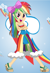 Size: 416x601 | Tagged: safe, artist:zanyonepip, derpibooru import, rainbow dash, equestria girls, bare shoulders, rainbow dash always dresses in style, sleeveless, strapless