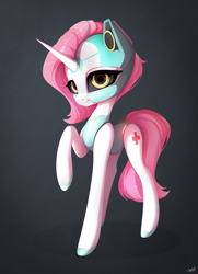 Size: 4073x5625 | Tagged: safe, artist:stahlkat, derpibooru import, oc, oc only, pony, robot, robot pony, unicorn, oc name needed, solo