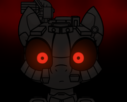 Size: 1800x1440 | Tagged: safe, artist:superderpybot, oc, oc only, original species, pony, bust, glow, glowing eyes, happy, looking at you, ponified, ponified vehicle, simple background, t-90, tank pony, transparent background