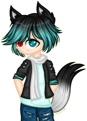 Size: 838x1168 | Tagged: safe, artist:fantarianna, derpibooru import, oc, oc only, equestria girls, clothes, frown, heterochromia, male, pants, ponied up, signature, simple background, solo, starry eyes, torn clothes, transparent background, wingding eyes